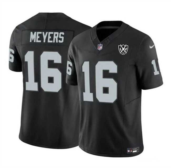 Men & Women & Youth Las Vegas Raiders #16 Jakobi Meyers Black 2024 F.U.S.E 65th Anniversary Patch Vapor Stitched Jersey